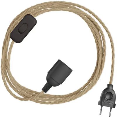 Creative Cables Ensemble De Câbles Snakebis Twisted E27 Avec Douille De Lampe. Câble Tressé En Tissu Et Fiche à 2 Broches 1.8 M Jute One Size - Publicité Creative Cables Ensemble De Câbles Snakebis Twisted E27 Avec Douille De Lampe. Câble Tressé En Tissu Et Fiche à 2 Broches 1.8 M Jute One Size - Publicité