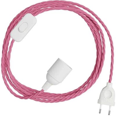 Creative Cables Kit Câble Snakebis Twisted E27 Avec Douille. Câble Tressé En Tissu Et Fiche à 2 Broches 3 M Fuchsia One Size - Publicité Creative Cables Kit Câble Snakebis Twisted E27 Avec Douille. Câble Tressé En Tissu Et Fiche à 2 Broches 3 M Fuchsia One Size - Publicité