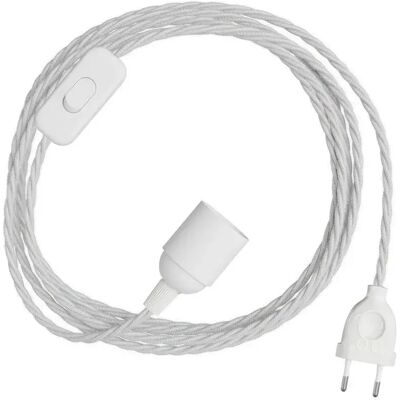 Creative Cables Kit Câble Snakebis Twisted E27 Avec Douille. Câble Tressé En Tissu Et Prise 2 Broches 3 M White One Size - Publicité Creative Cables Kit Câble Snakebis Twisted E27 Avec Douille. Câble Tressé En Tissu Et Prise 2 Broches 3 M White One Size - Publicité