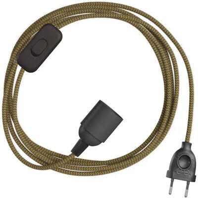 Creative Cables Kit Câble Snakebis Zig-zag E14 Avec Douille. Cordon En Tissu Zigzag Et Fiche à 2 Broches 1.8 M Black / Golden One Size - Publicité Creative Cables Kit Câble Snakebis Zig-zag E14 Avec Douille. Cordon En Tissu Zigzag Et Fiche à 2 Broches 1.8 M Black / Golden One Size - Publicité