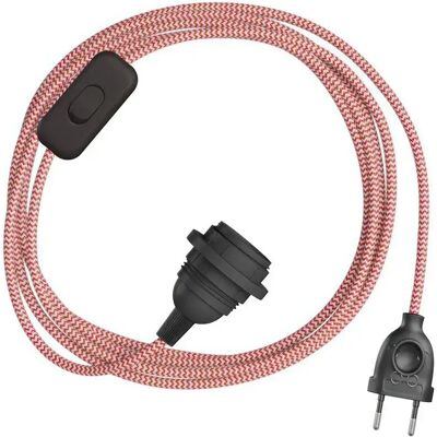 Creative Cables Abat-jour Snakebis Zig-zag E14-faisceau De Câblage Avec Douille. Câble Textile En Zigzag Et Fiche Bipolaire 3 M Silk Effect White / Red One Size - Publicité Creative Cables Abat-jour Snakebis Zig-zag E14-faisceau De Câblage Avec Douille. Câble Textile En Zigzag Et Fiche Bipolaire 3 M Silk Effect White / Red One Size - Publicité