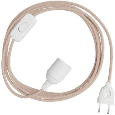 Creative Cables Kit Câble Snakebis Zig-zag E27 Avec Douille. Cordon En Tissu Zig-zag Et Prise à 2 Broches 1.8 M Cotton and Natural Linen Old Pink One Size - Publicité Creative Cables Kit Câble Snakebis Zig-zag E27 Avec Douille. Cordon En Tissu Zig-zag Et Prise à 2 Broches 1.8 M Cotton and Natural Linen Old Pink One Size - Publicité