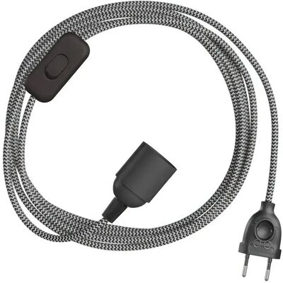 Creative Cables Kit Câble Snakebis Zig-zag E27 Avec Douille. Cordon En Tissu Zigzag Et Prise à Deux Broches 1.8 M Silk Effect White / Black One Size - Publicité Creative Cables Kit Câble Snakebis Zig-zag E27 Avec Douille. Cordon En Tissu Zigzag Et Prise à Deux Broches 1.8 M Silk Effect White / Black One Size - Publicité