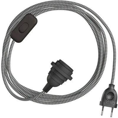 Creative Cables Abat-jour Snakebis Zig-zag E27-faisceau De Câblage Avec Douille. Câble Textile En Zigzag Et Fiche Bipolaire 1.8 M Silk Effect White / Black One Size - Publicité Creative Cables Abat-jour Snakebis Zig-zag E27-faisceau De Câblage Avec Douille. Câble Textile En Zigzag Et Fiche Bipolaire 1.8 M Silk Effect White / Black One Size - Publicité
