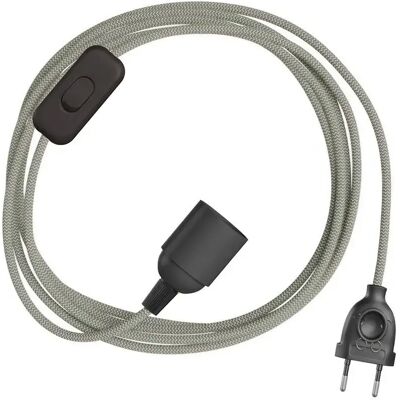 Creative Cables Kit Câble Snakebis Zig-zag E27 Avec Douille. Cordon En Tissu Zig-zag Et Prise à 2 Broches 3 M Anthracite Natural Cotton and Linen One Size - Publicité Creative Cables Kit Câble Snakebis Zig-zag E27 Avec Douille. Cordon En Tissu Zig-zag Et Prise à 2 Broches 3 M Anthracite Natural Cotton and Linen One Size - Publicité