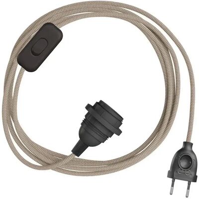 Creative Cables Abat-jour Snakebis Zig-zag E27-faisceau De Câblage Avec Support De Lampe. Câble En Tissu Zig-zag Et Prise à 2 Pôles 3 M Cotton and Linen Natural Bark One Size - Publicité Creative Cables Abat-jour Snakebis Zig-zag E27-faisceau De Câblage Avec Support De Lampe. Câble En Tissu Zig-zag Et Prise à 2 Pôles 3 M Cotton and Linen Natural Bark One Size - Publicité