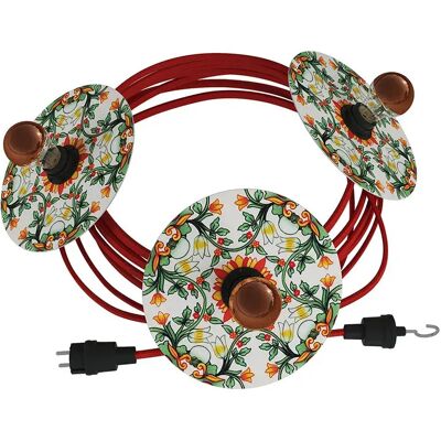 Creative Cables Guirlande Système Lumet Maioliche Avec Câble Textile3 Douilles Et Abat-jourscrochet Et Prise Noire Avec Bulb 10 M Red-Green One Size - Publicité Creative Cables Guirlande Système Lumet Maioliche Avec Câble Textile3 Douilles Et Abat-jourscrochet Et Prise Noire Avec Bulb 10 M Red-Green One Size - Publicité
