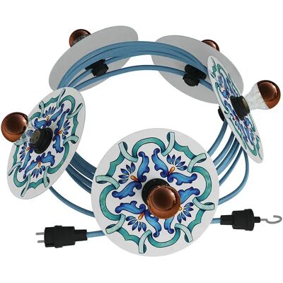 Creative Cables Guirlande Système Lumet Maioliche Avec Câble Textile5 Douilles Et Abat-jourscrochet Et Prise Noire Avec Bulb 7.5 M Blue One Size - Publicité Creative Cables Guirlande Système Lumet Maioliche Avec Câble Textile5 Douilles Et Abat-jourscrochet Et Prise Noire Avec Bulb 7.5 M Blue One Size - Publicité