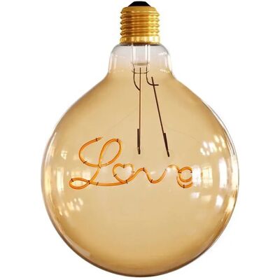 Creative Cables Ampoule Led à Filament Sphérique Cbl700216 Love E27 5w 250 Lumens 2000k Clear / Gold One Size - Publicité Creative Cables Ampoule Led à Filament Sphérique Cbl700216 Love E27 5w 250 Lumens 2000k Clear / Gold One Size - Publicité