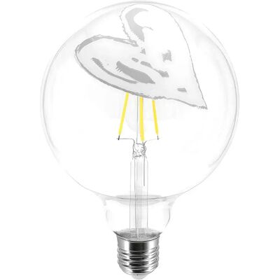 Creative Cables Ampoule Led Globe Tattoo Pop Heart G125 4.5w 470lm E27 2700k Dim White One Size - Publicité Creative Cables Ampoule Led Globe Tattoo Pop Heart G125 4.5w 470lm E27 2700k Dim White One Size - Publicité