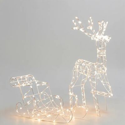Aigostar Lampe Led Christmas Reindeers & Sleigh Warm White 1 + 0.45m Ip44 Indoor & Outdoor Low Voltage Transparent One Size - Publicité Aigostar Lampe Led Christmas Reindeers & Sleigh Warm White 1 + 0.45m Ip44 Indoor & Outdoor Low Voltage Transparent One Size - Publicité