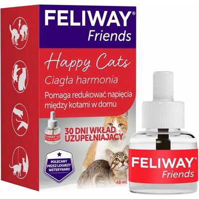 Diffusor de phéromones Feliway Friends de Ceva - Recharge 48ml - Publicité Diffusor de phéromones Feliway Friends de Ceva - Recharge 48ml - Publicité