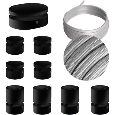 Creative Cables Kit D´éclairage Symmetric Filé System Cm02 5 M 9 Unités Black / Silver One Size - Publicité Creative Cables Kit D´éclairage Symmetric Filé System Cm02 5 M 9 Unités Black / Silver One Size - Publicité