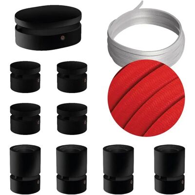 Creative Cables Kit D´éclairage Symmetric Filé System Cm09 5 M 9 Unités Black / Red One Size - Publicité Creative Cables Kit D´éclairage Symmetric Filé System Cm09 5 M 9 Unités Black / Red One Size - Publicité