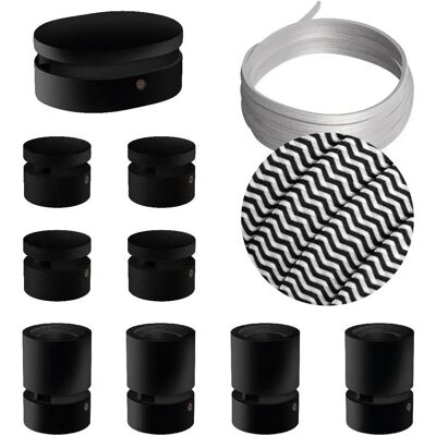 Creative Cables Kit D´éclairage Symmetric Filé System Cz04 5 M 9 Unités Black / White One Size - Publicité Creative Cables Kit D´éclairage Symmetric Filé System Cz04 5 M 9 Unités Black / White One Size - Publicité