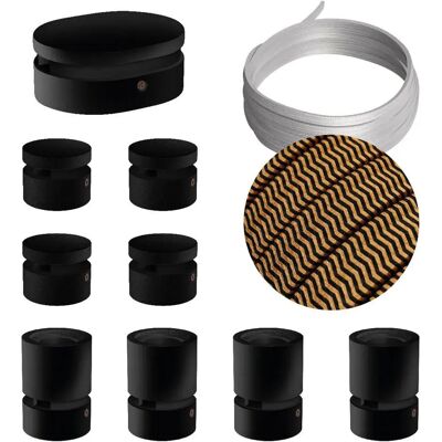 Creative Cables Kit D´éclairage Symmetric Filé System Cz22 5 M 9 Unités Black / Brown One Size - Publicité Creative Cables Kit D´éclairage Symmetric Filé System Cz22 5 M 9 Unités Black / Brown One Size - Publicité