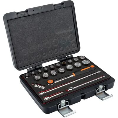 Bahco Ensemble De Douilles 3/8´´ Square Metric Hexagonal Profile And Ratchet Round Head-t Handle 22 Unités Multicolor One Size - Publicité Bahco Ensemble De Douilles 3/8´´ Square Metric Hexagonal Profile And Ratchet Round Head-t Handle 22 Unités Multicolor One Size - Publicité