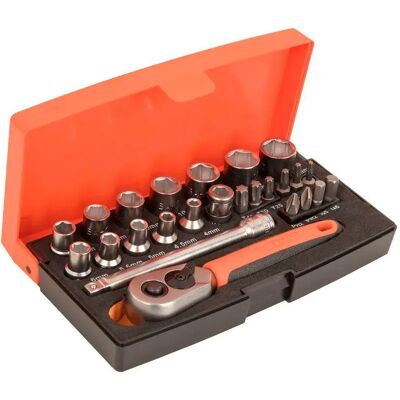 Bahco Jeu De Douilles Et Cliquet 1/4 25 Pièces Orange / Black / Silver One Size - Publicité Bahco Jeu De Douilles Et Cliquet 1/4 25 Pièces Orange / Black / Silver One Size - Publicité