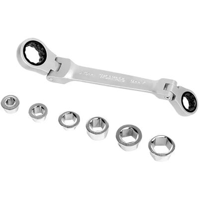 Workpro Jeu De Douilles Et De Cliquet Articulated Cr-v 14 X 19mm 7 Pièces Silver 14 x 19 mm - Publicité Workpro Jeu De Douilles Et De Cliquet Articulated Cr-v 14 X 19mm 7 Pièces Silver 14 x 19 mm - Publicité