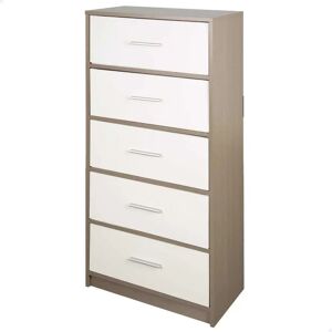 Max Home Commode Wooden 5 Tiroirs White One Size - Publicité Max Home Commode Wooden 5 Tiroirs White One Size - Publicité