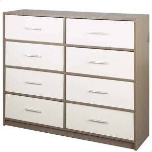 Max Home Commode Wooden 8 Tiroirs White One Size - Publicité Max Home Commode Wooden 8 Tiroirs White One Size - Publicité