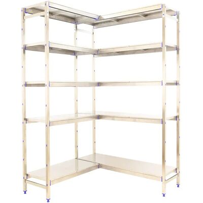 Simoninox Étagère Métallique Corner 5ss 2000x1760x500 Mm StainlessSteel One Size - Publicité Simoninox Étagère Métallique Corner 5ss 2000x1760x500 Mm StainlessSteel One Size - Publicité
