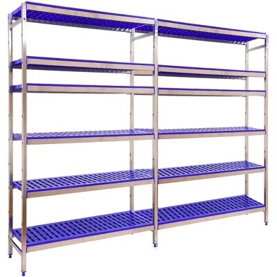 Simoninox Étagère Métallique Initial 6pp 2000x3290x500 Mm StainlessSteel / Blue One Size - Publicité Simoninox Étagère Métallique Initial 6pp 2000x3290x500 Mm StainlessSteel / Blue One Size - Publicité