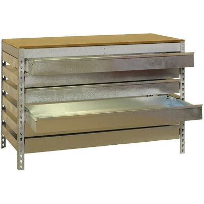 Simonwork (bancos De Trabajo) Étagère Métallique Bt5 6box 842x1210x760 Mm Galva / Wood One Size - Publicité Simonwork (bancos De Trabajo) Étagère Métallique Bt5 6box 842x1210x760 Mm Galva / Wood One Size - Publicité