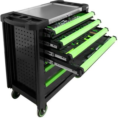 Jbm Chariot à Outils Xl Avec 7 Tiroirs Green One Size - Publicité Jbm Chariot à Outils Xl Avec 7 Tiroirs Green One Size - Publicité