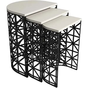 Wellhome Tables Gigognes 46x62x33 Cm Cream / Black One Size - Publicité Wellhome Tables Gigognes 46x62x33 Cm Cream / Black One Size - Publicité
