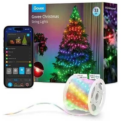 Lumières de Noël Govee 10M RGBIC Contrôle Vocal Wi-Fi - Publicité Lumières de Noël Govee 10M RGBIC Contrôle Vocal Wi-Fi - Publicité