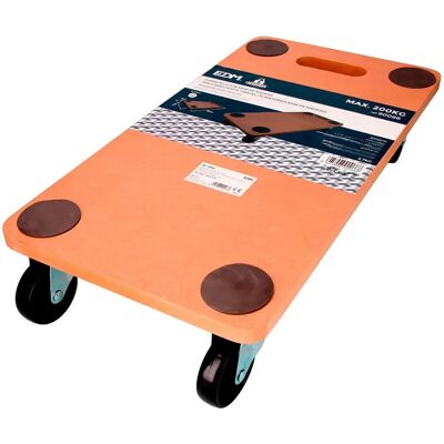 Edm Plateforme à Roulettes 200kg 58x30x12 Cm Brown / Black One Size - Publicité Edm Plateforme à Roulettes 200kg 58x30x12 Cm Brown / Black One Size - Publicité
