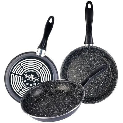 Magefesa Ensemble De Poêles Gransasso 18/20/24 Cm Black One Size - Publicité Magefesa Ensemble De Poêles Gransasso 18/20/24 Cm Black One Size - Publicité
