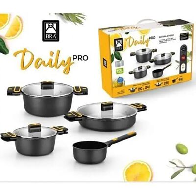 Ensemble de Cuisine BRA Daily Pro - 4 Casseroles 16-28cm - Publicité Ensemble de Cuisine BRA Daily Pro - 4 Casseroles 16-28cm - Publicité