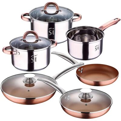 San Ignacio Ensemble De Batterie De Cuisine Onil Plus Ensemble De 5 Poêles En Aluminium Pressé 5 Pièces Chrome / Copper One Size - Publicité San Ignacio Ensemble De Batterie De Cuisine Onil Plus Ensemble De 5 Poêles En Aluminium Pressé 5 Pièces Chrome / Copper One Size - Publicité