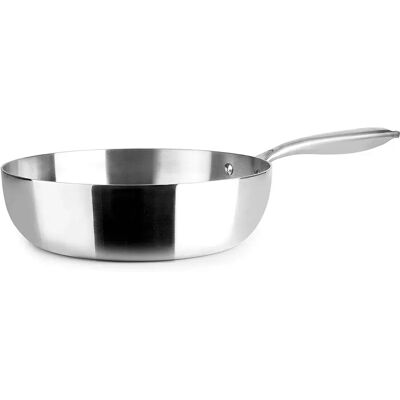 Poêle profonde Ibili - 28cm - Acier inoxydable & Aluminium - Sans produits chimiques - Induction compatible - Publicité Poêle profonde Ibili - 28cm - Acier inoxydable & Aluminium - Sans produits chimiques - Induction compatible - Publicité