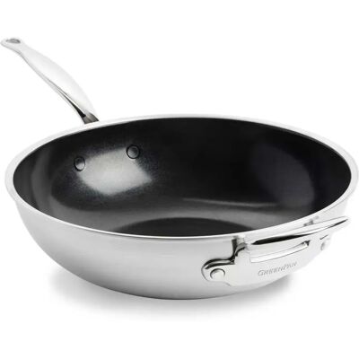 Wok en acier inoxydable 3 plis Green Pan Premiere - 30cm - Argent - Publicité Wok en acier inoxydable 3 plis Green Pan Premiere - 30cm - Argent - Publicité
