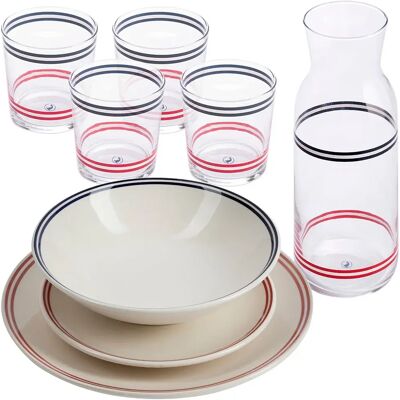 El Ganso Service De Table Avec Bouteille Et 4 Verres 1.2l 345ml 12 Pièces Clear / White / Blue / Red One Size - Publicité El Ganso Service De Table Avec Bouteille Et 4 Verres 1.2l 345ml 12 Pièces Clear / White / Blue / Red One Size - Publicité