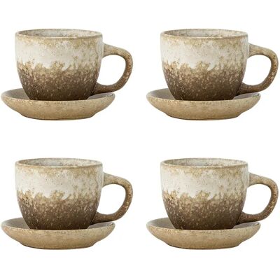 Bloomingville Tasse Brenta With Saucer 4 Unités Nature One Size - Publicité Bloomingville Tasse Brenta With Saucer 4 Unités Nature One Size - Publicité