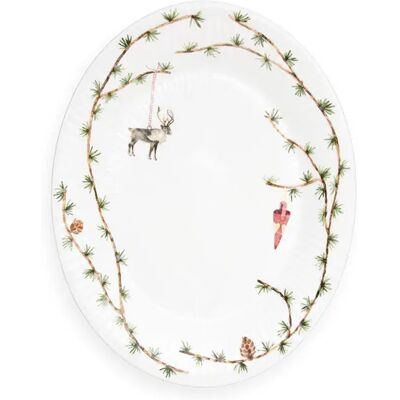Assiette ovale de service Kähler Hammershøi Noël - 27x34 cm - Publicité Assiette ovale de service Kähler Hammershøi Noël - 27x34 cm - Publicité