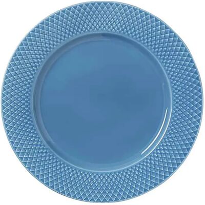 Ensemble de 4 Assiettes en Porcelaine Rhombe Bleu de Lyngby - Publicité Ensemble de 4 Assiettes en Porcelaine Rhombe Bleu de Lyngby - Publicité