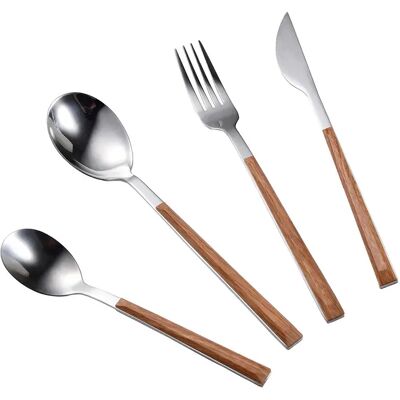 Bergner Set De Couverts Naturally 24 Pièces White / Silver One Size - Publicité Bergner Set De Couverts Naturally 24 Pièces White / Silver One Size - Publicité