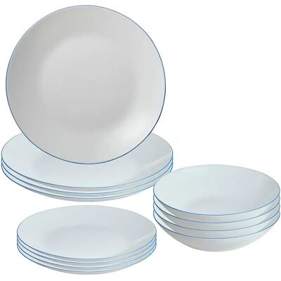 San Ignacio Vaisselle Blue Rim 12 Pièces White / Blue One Size - Publicité San Ignacio Vaisselle Blue Rim 12 Pièces White / Blue One Size - Publicité