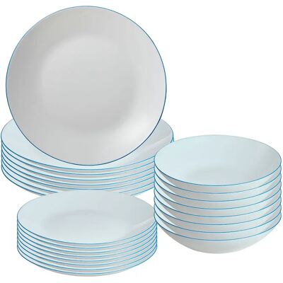 San Ignacio Vaisselle Blue Rim 24 Pièces White / Blue One Size - Publicité San Ignacio Vaisselle Blue Rim 24 Pièces White / Blue One Size - Publicité