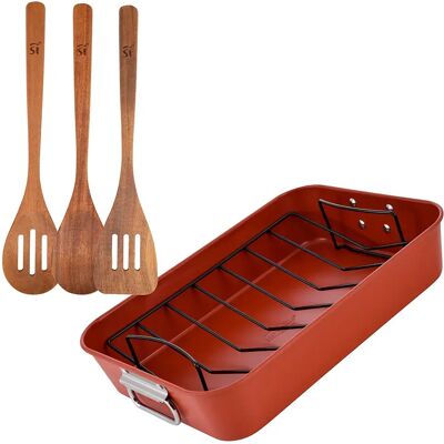 San Ignacio Ensemble D´ustensiles De Cuisine 4 Pièces Brown / Orange 40 x 28 cm - Publicité San Ignacio Ensemble D´ustensiles De Cuisine 4 Pièces Brown / Orange 40 x 28 cm - Publicité
