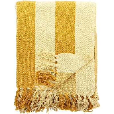 Bloomingville Couverture Frello Recycled Cotton Yellow One Size - Publicité Bloomingville Couverture Frello Recycled Cotton Yellow One Size - Publicité