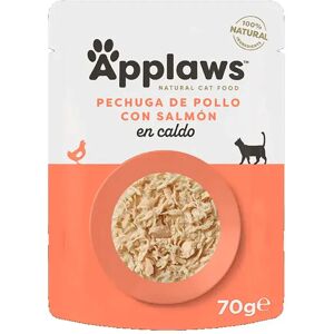 Nourriture pour chats au poulet et saumon en bouillon - Applaws - Publicité Nourriture pour chats au poulet et saumon en bouillon - Applaws - Publicité