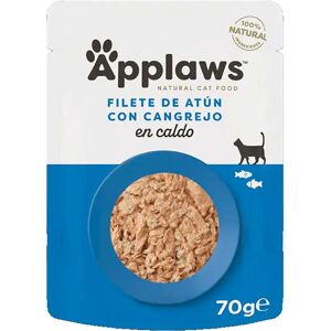 Nourriture pour chat au bouillon de thon et crabe Applaws - 12 x 70g - Publicité Nourriture pour chat au bouillon de thon et crabe Applaws - 12 x 70g - Publicité
