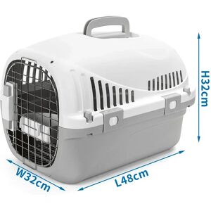 Nobleza Caisse De Transport Pour Animaux White / Grey 48 x 32 x 32 cm - Publicité Nobleza Caisse De Transport Pour Animaux White / Grey 48 x 32 x 32 cm - Publicité