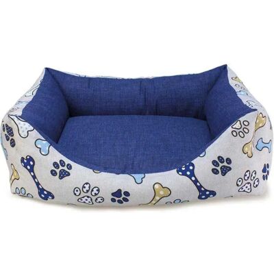 Arquivet Panier Carré Pour Animaux Bones 60 Cm Blue / White 60 cm - Publicité Arquivet Panier Carré Pour Animaux Bones 60 Cm Blue / White 60 cm - Publicité